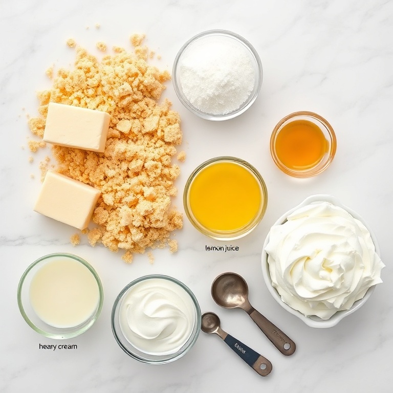 Ingredients for No Bake Lemon Pie