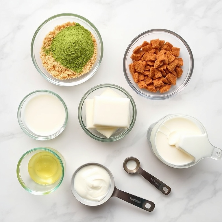 No-Bake Matcha Coconut Cream Tart Ingredients