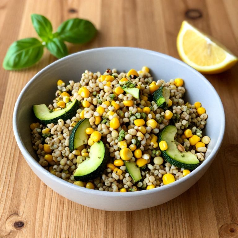 Easy Pesto Zucchini Corn Quinoa Salad