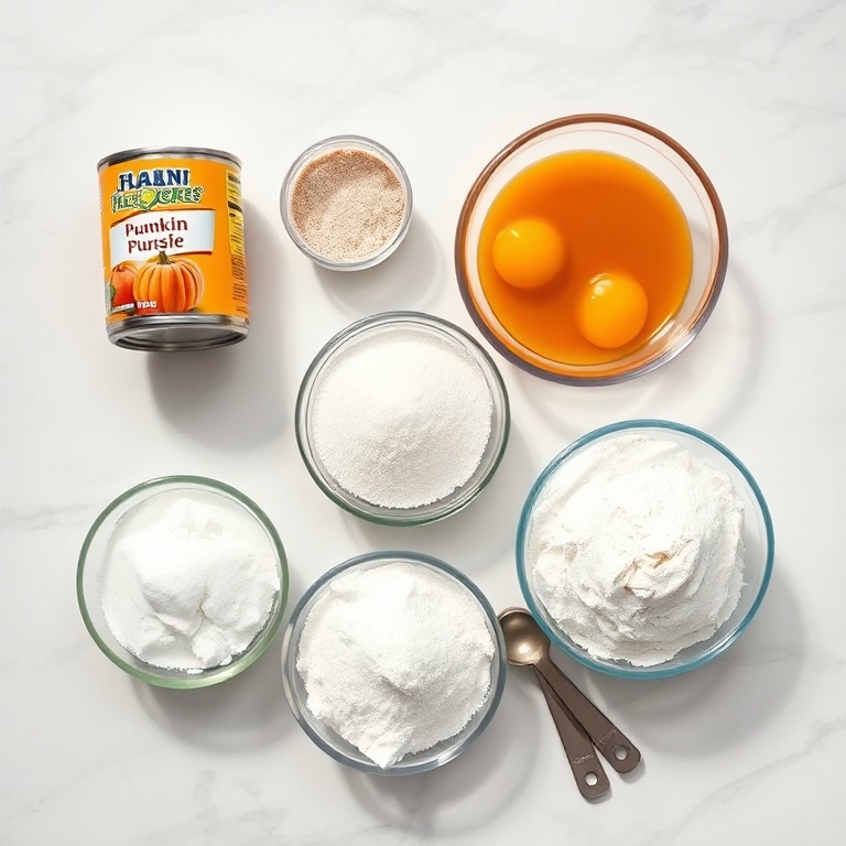 Ingredients for easy pumpkin roll