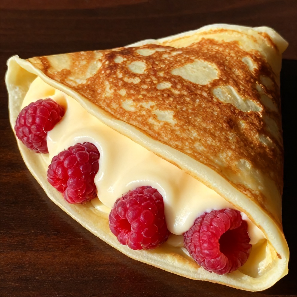 Easy Raspberry Vanilla Cream Crepes