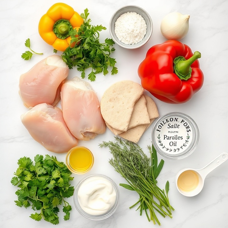Raw Ingredients for Sheet Pan Chicken Pitas