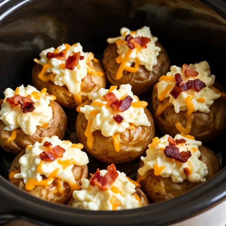 Easy Slow Cooker Loaded Baked Potatoes