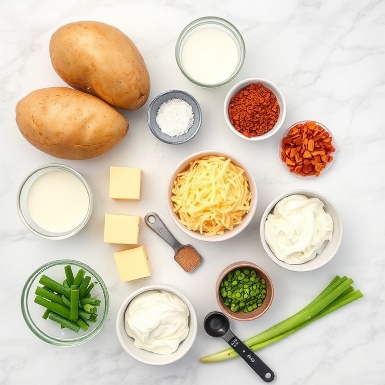 Ingredients for Slow Cooker Loaded Baked Potatoes