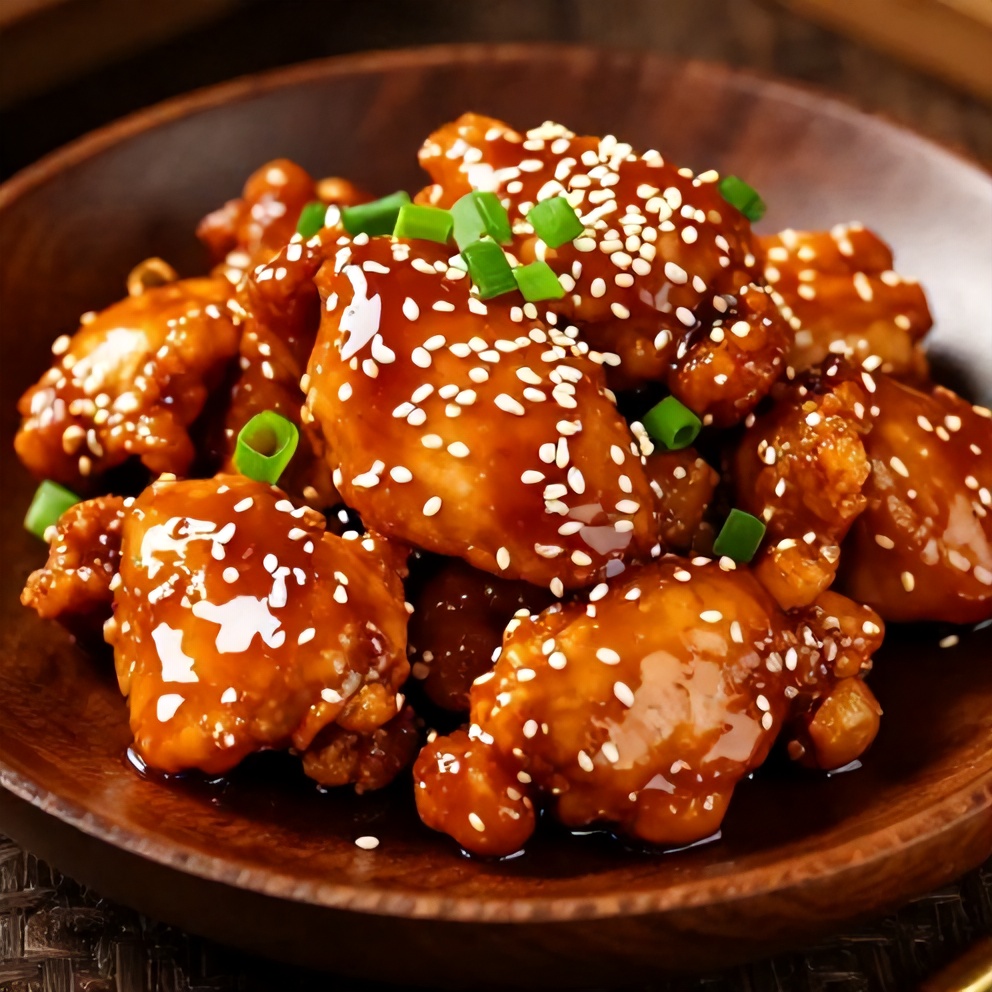Plated Spicy Honey Soy Sauce Chicken