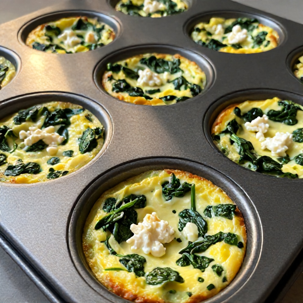 easy spinach feta egg muffins
