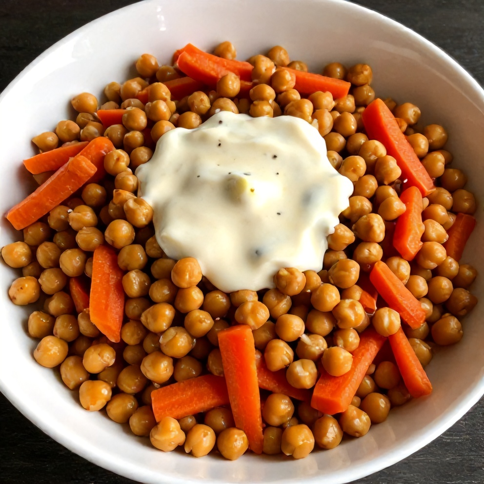 Carrot Chickpea Salad with Lemon Dressing