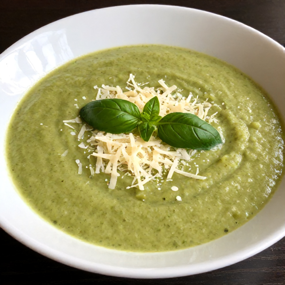 Bowl of Creamy Zucchini Basil Soup