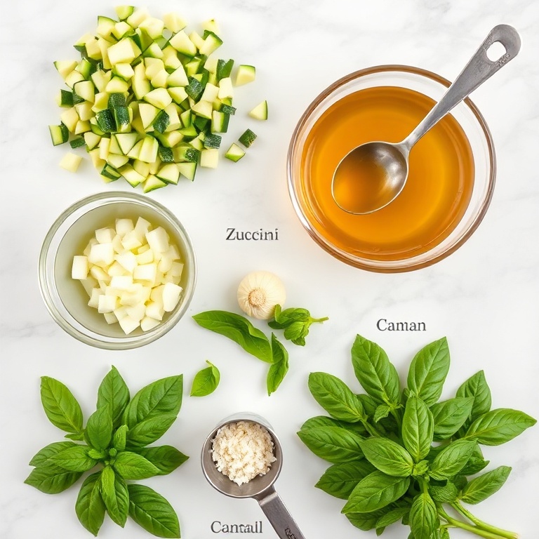 Raw Ingredients for Zucchini Basil Soup