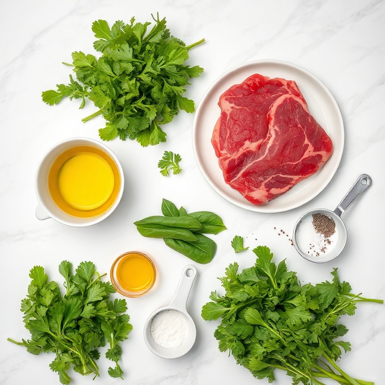 Raw Ingredients for Steak and Arugula Salad