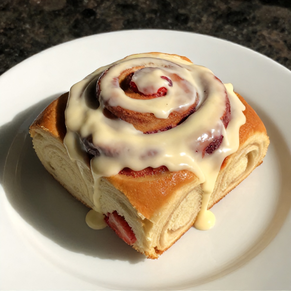 Easy Strawberry Cinnamon Rolls with Cream Cheese Glaze