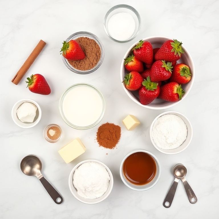 Ingredients for Easy Strawberry Cinnamon Rolls