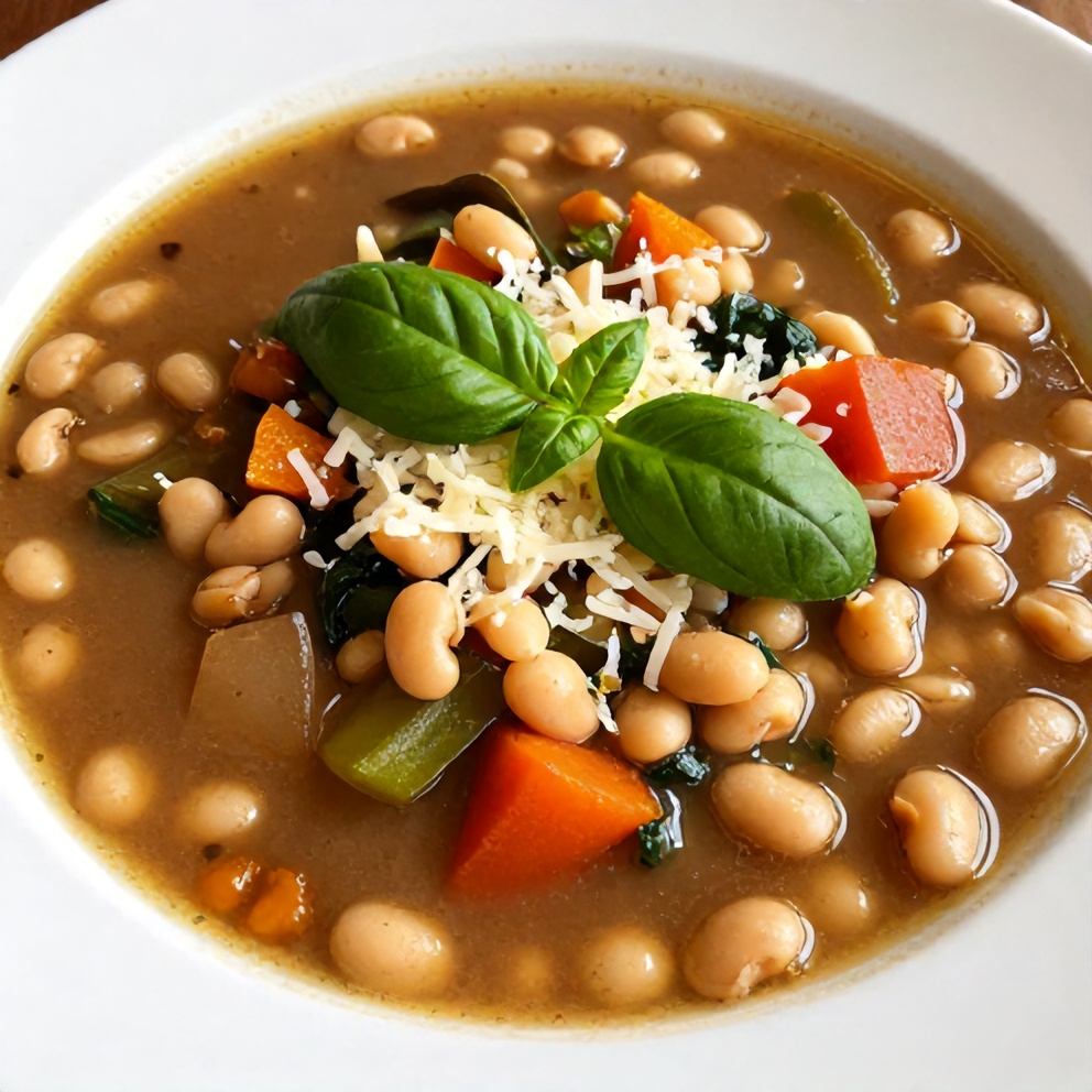 Easy Summer Minestrone Soup with Fresh Basil and Beans