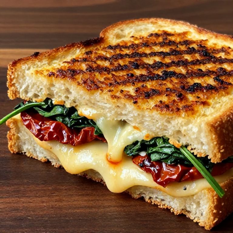 easy sun-dried tomato spinach grilled cheese