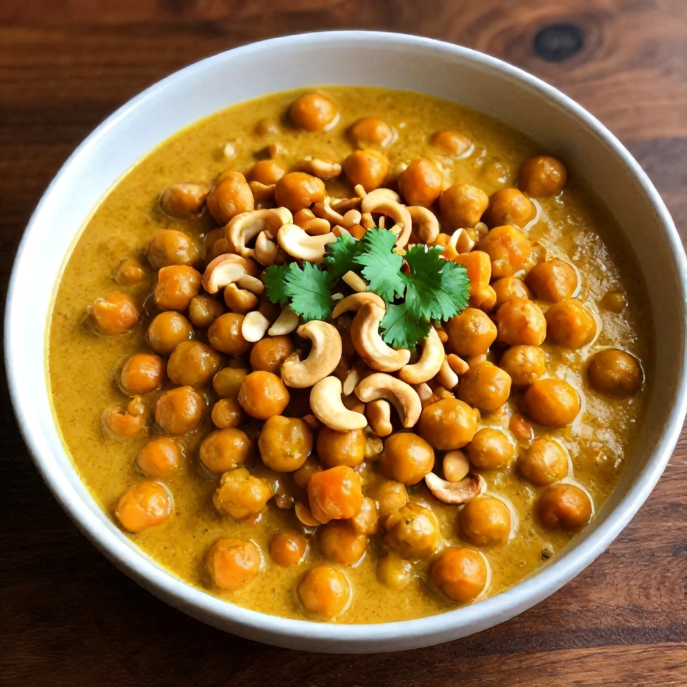 Easy Sweet Potato Chickpea Curry Served