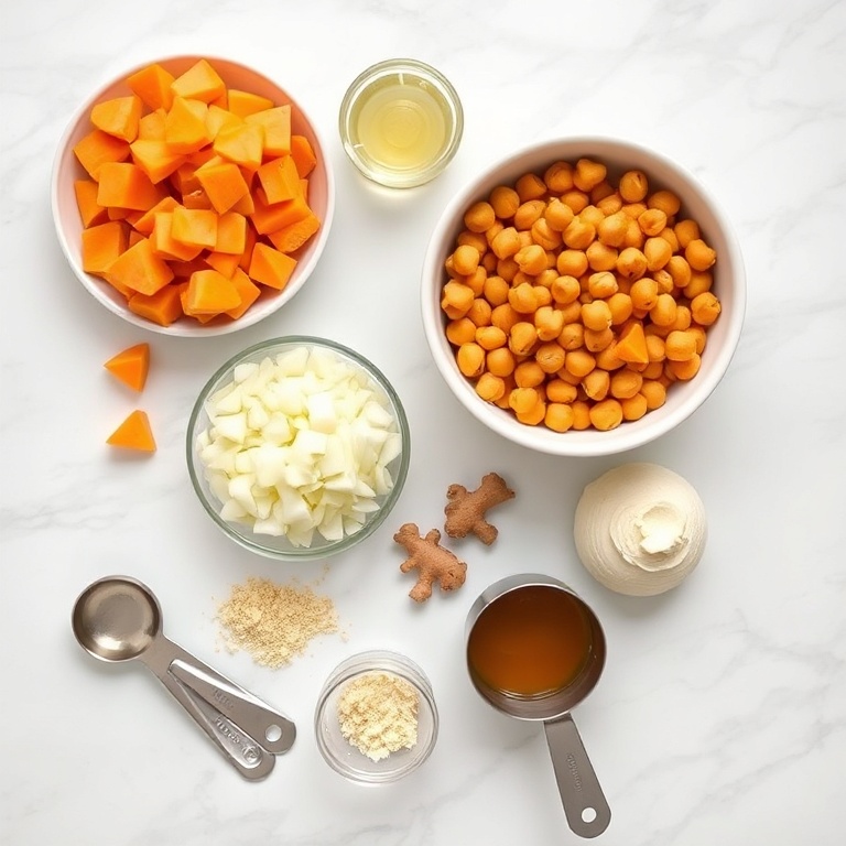 Easy Sweet Potato Chickpea Curry Ingredients