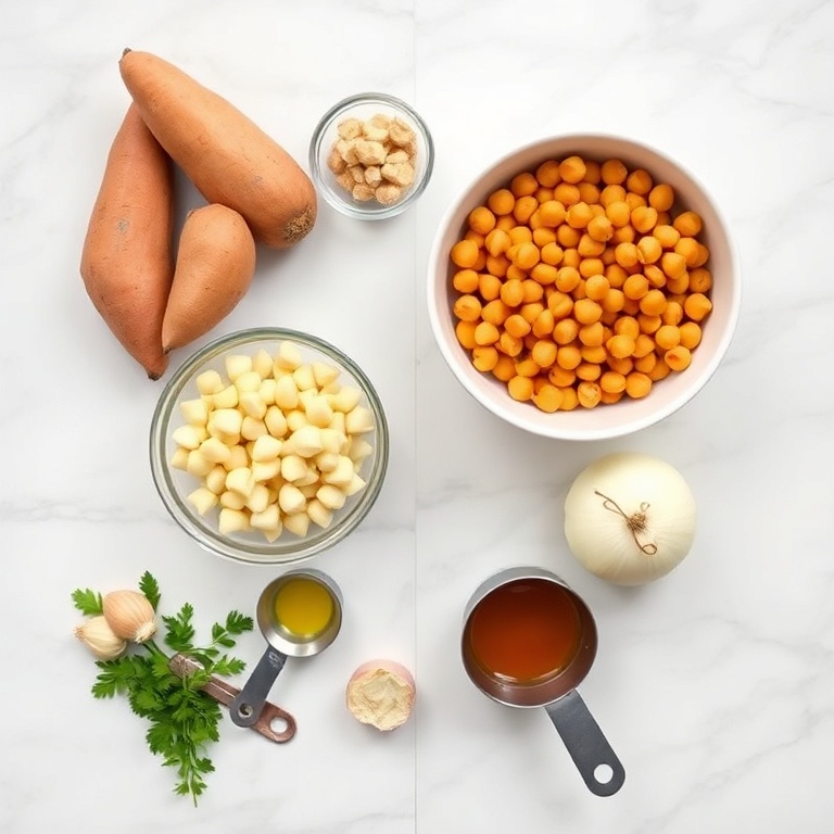 Easy Sweet Potato Chickpea Curry Ingredients
