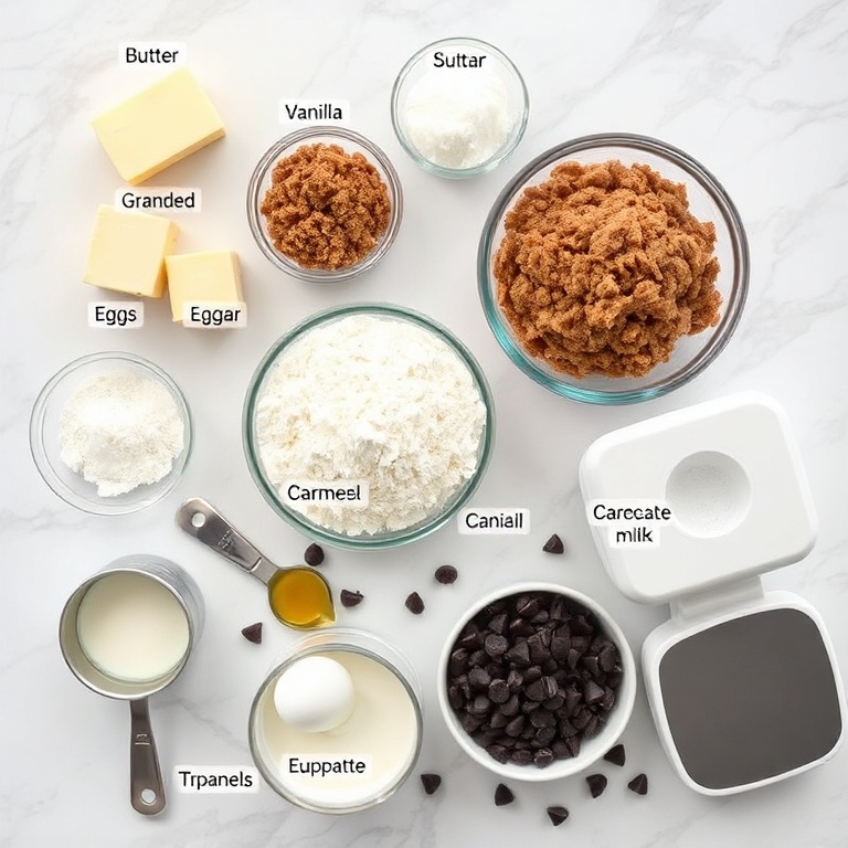 Ingredients for Easy Twix Cookie Bars