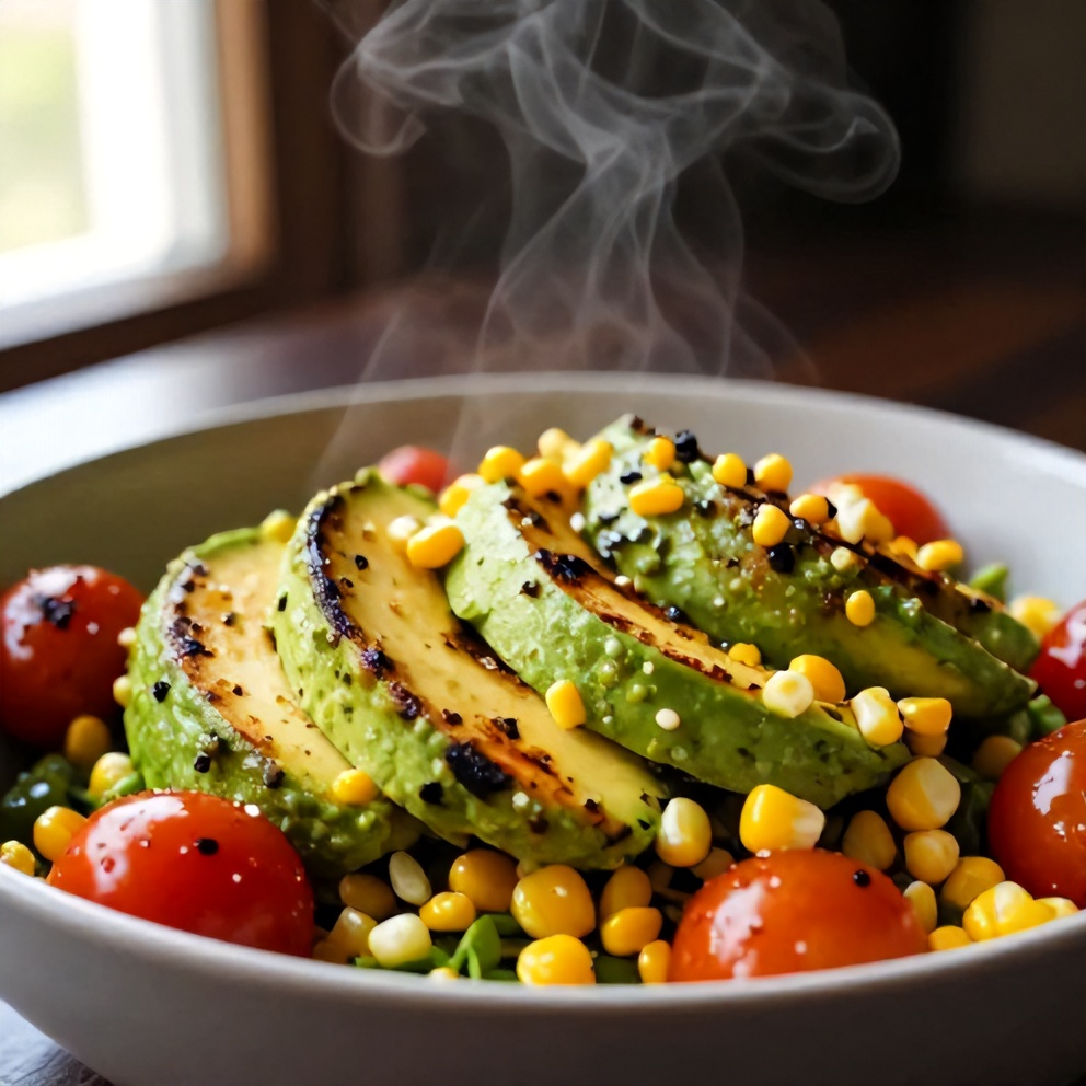 fresh grilled corn avocado salad