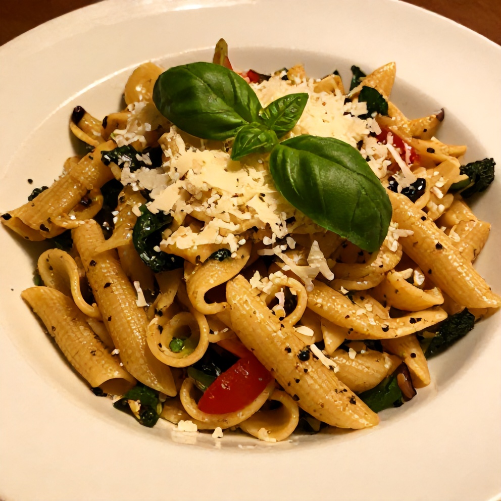 Plated Fresh Italian Pasta Salad