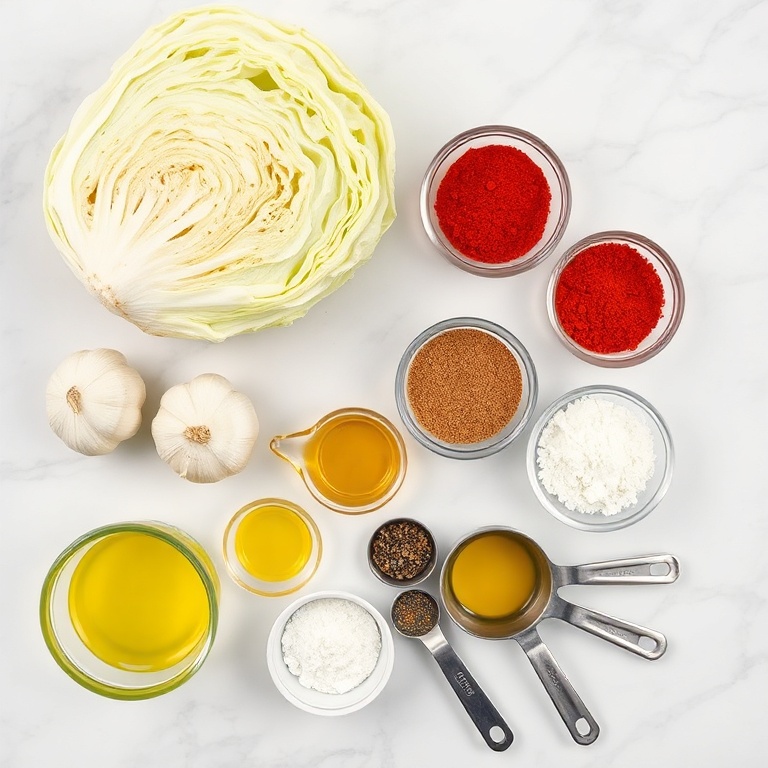 Garlic Roasted Cabbage Steaks Ingredients