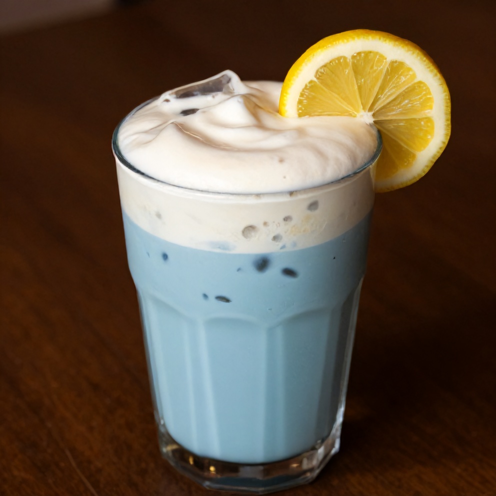 Iced Blue Tea Latte with Vanilla Cold Foam