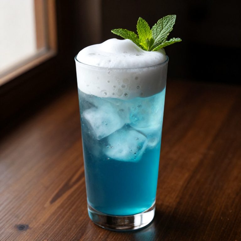 iced blue tea latte
