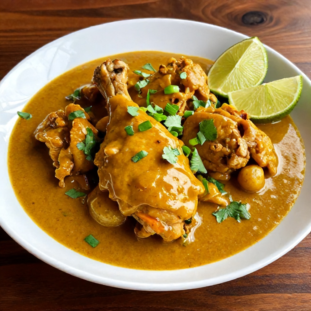 Plated Jamaican Curry Chicken