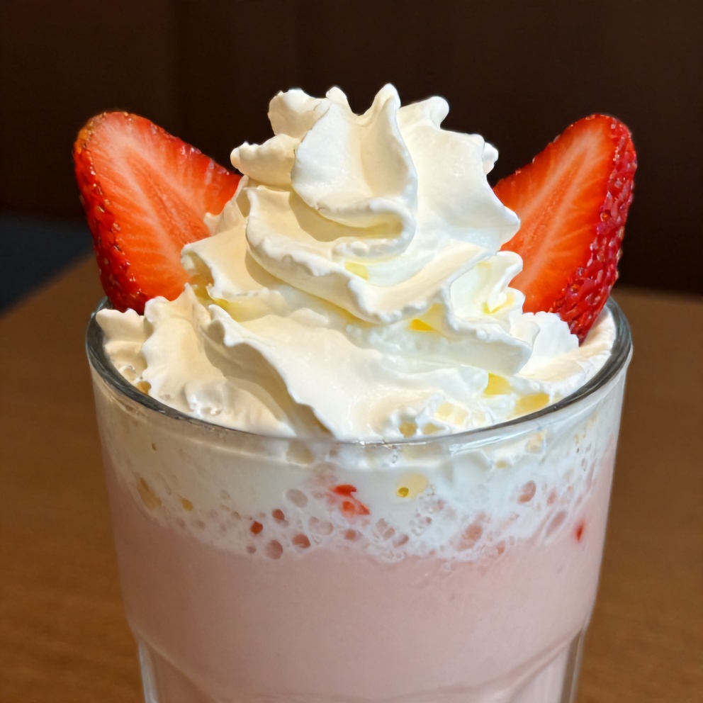 Korean Strawberry Milk with a straw
