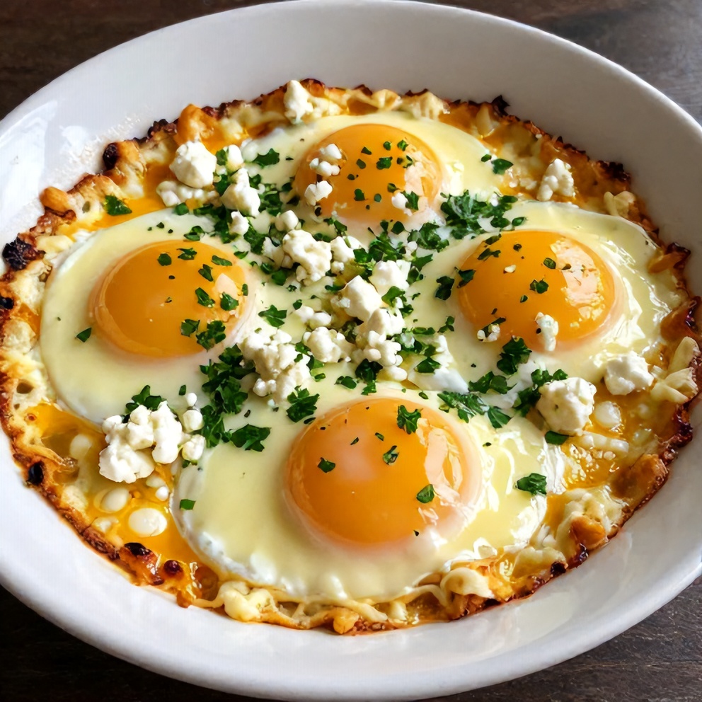 Plated Mediterranean Baked Eggs