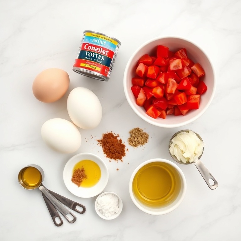 Raw Ingredients for Mediterranean Baked Eggs