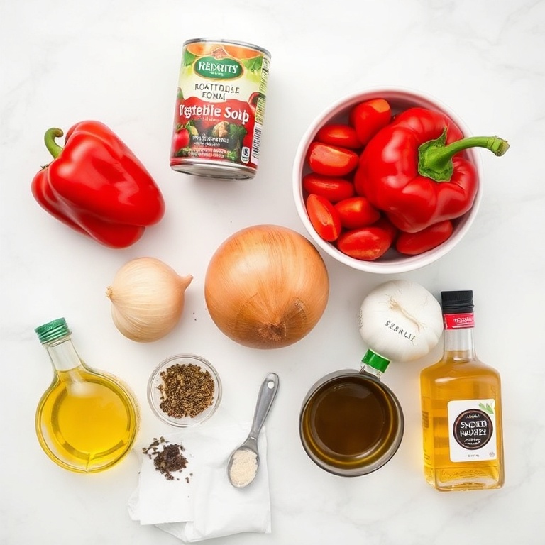 Ingredients for Mediterranean Tomato and Roasted Pepper Soup