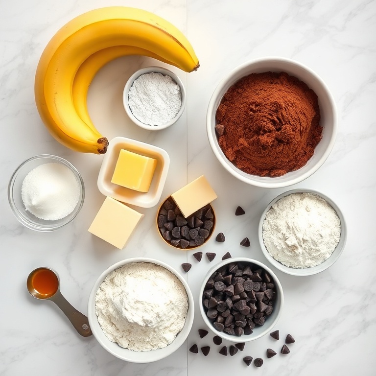 Banana bread brownies ingredients