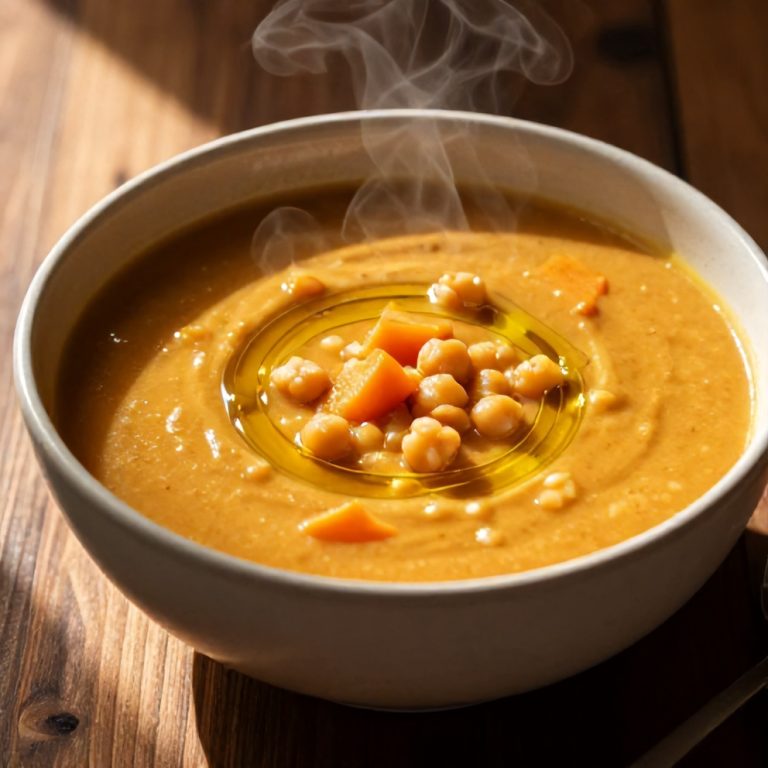 Moroccan sweet potato and chickpea soup