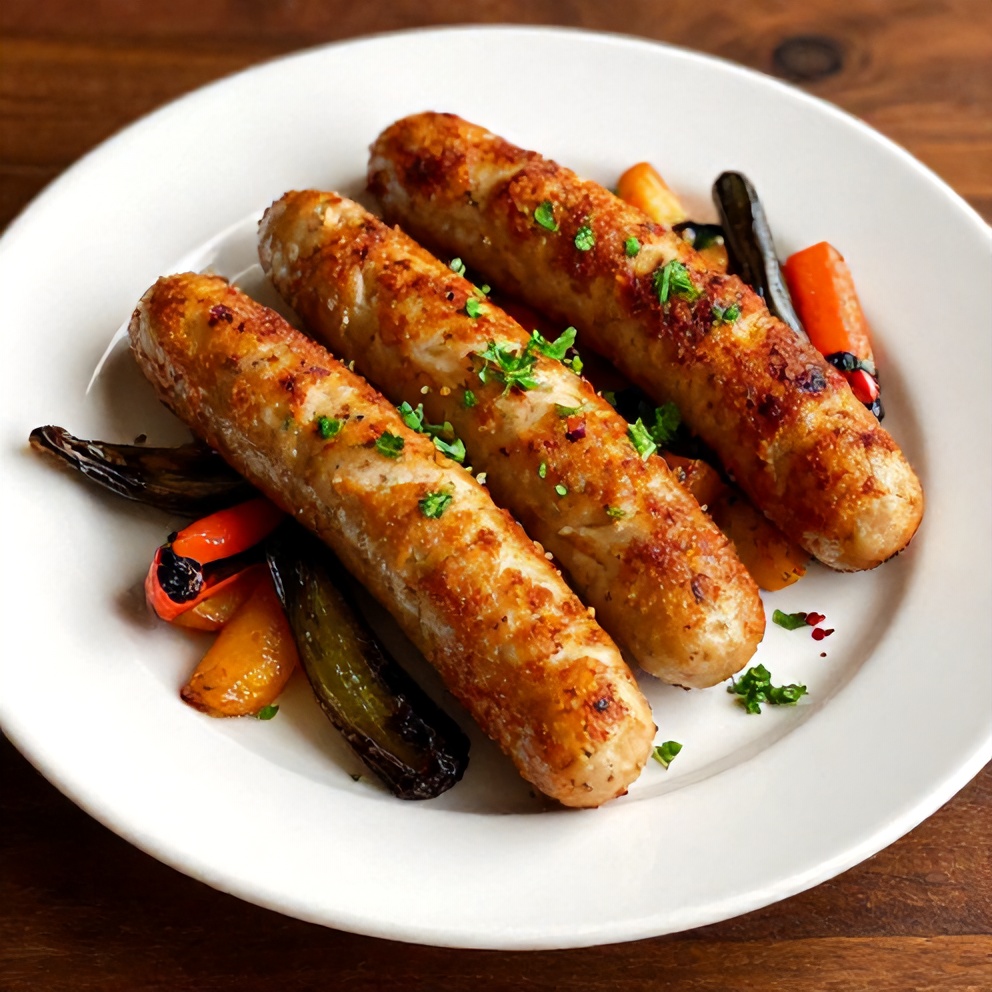 Plated Honey Garlic Kielbasa and Veggies Dinner with fresh parsley
