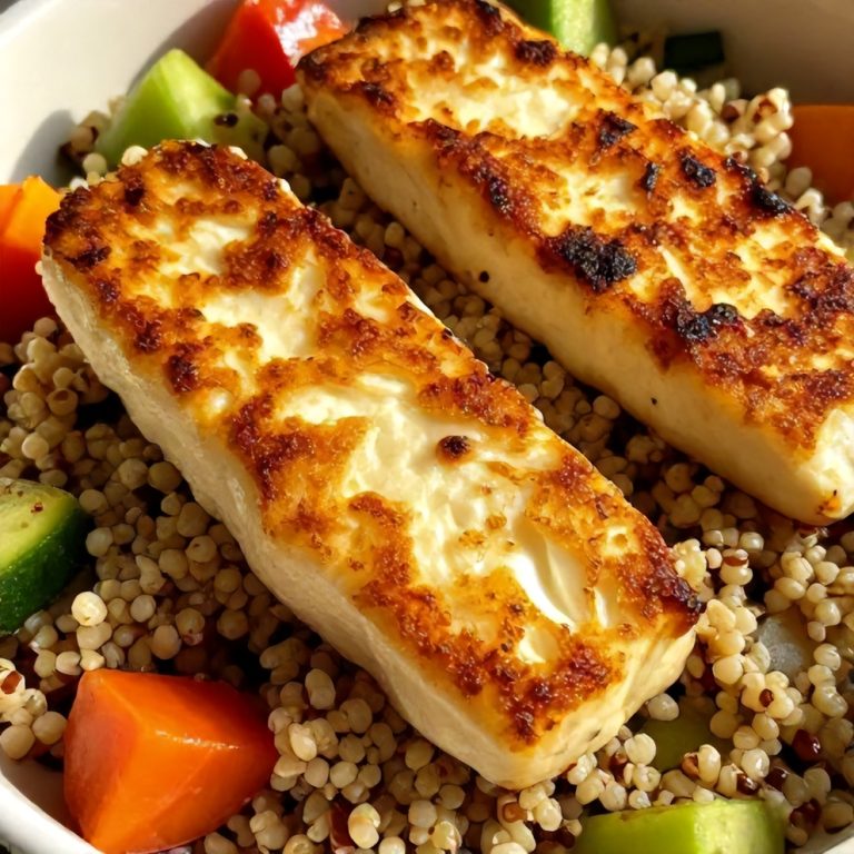 quick crispy halloumi greek power bowl