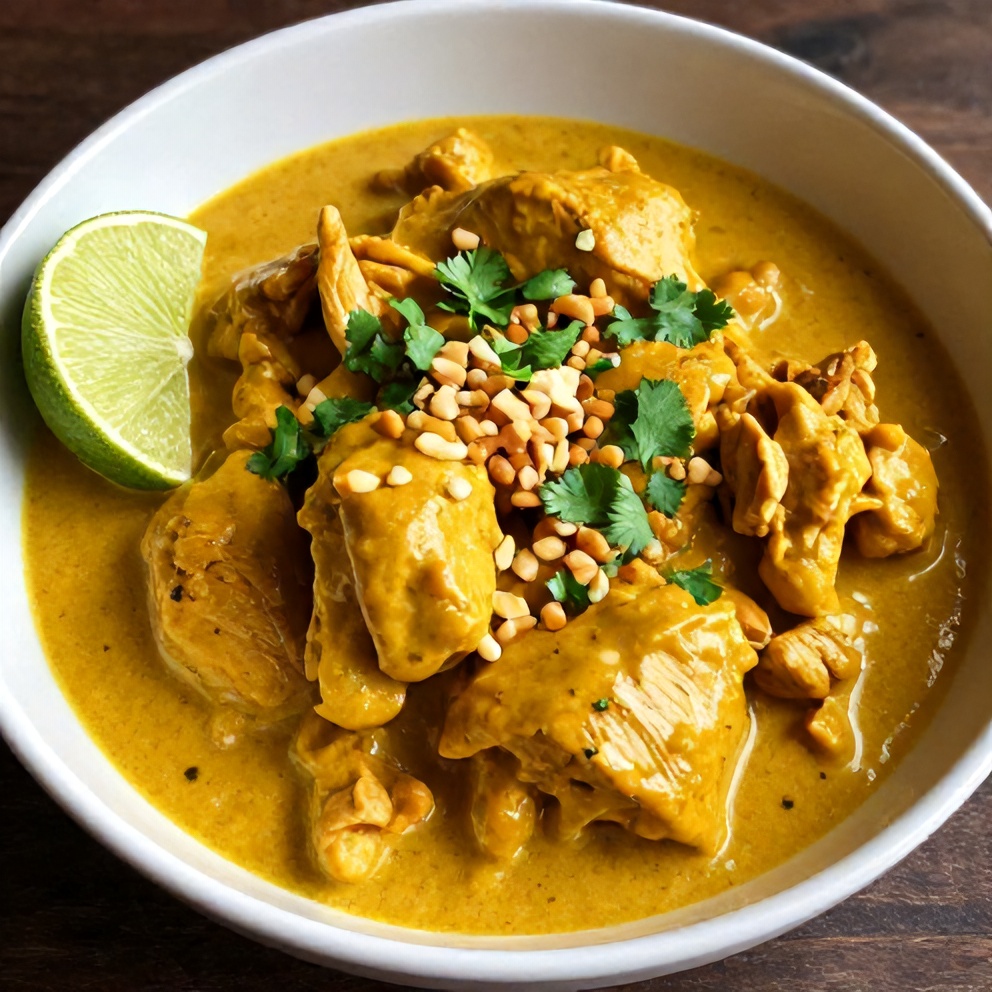 Plated Slow Cooker Chicken Curry with Coconut Milk