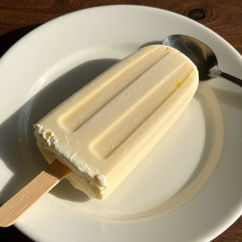 Mango Greek Yogurt Popsicle on a plate