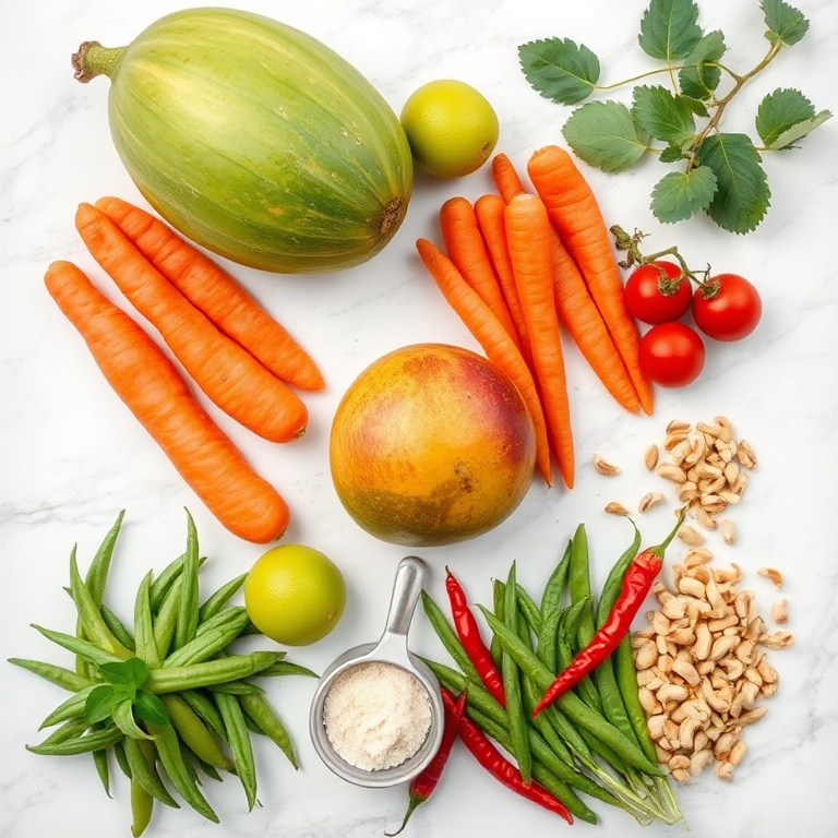 Ingredients for Thai Mango Green Papaya Salad