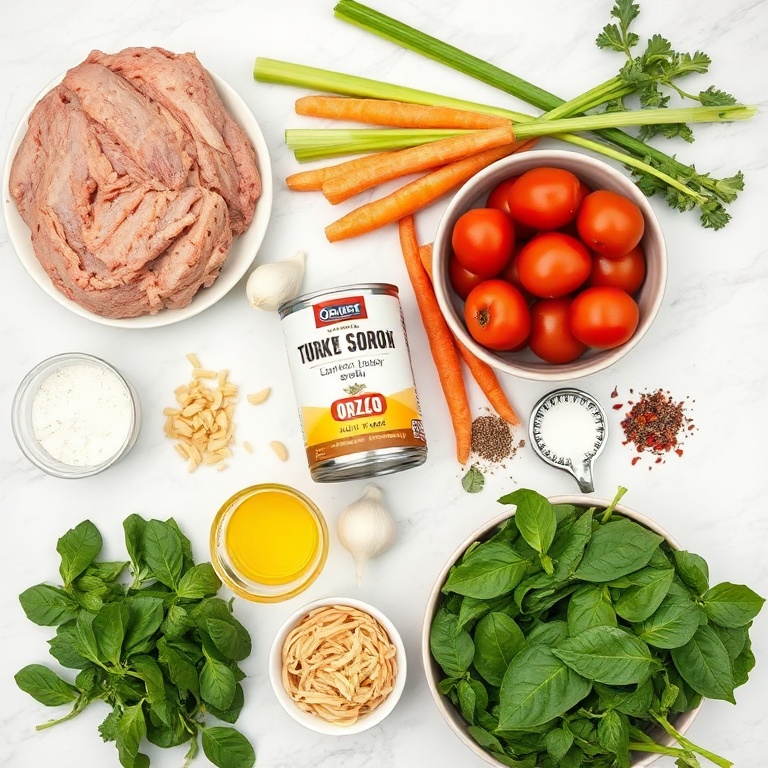 Raw Ingredients for Turkey Meatball Soup