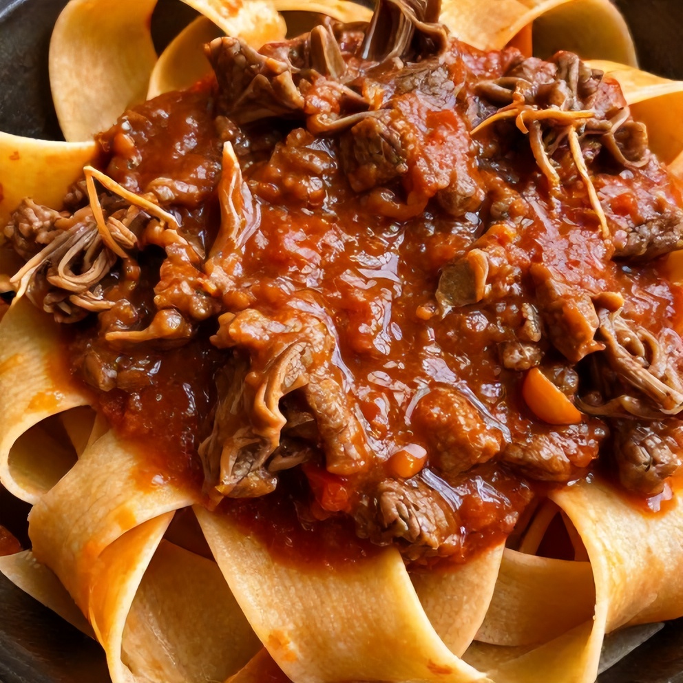 beef tomato sauce pappardelle