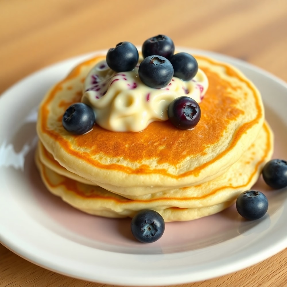 Pancakes with blueberry butter