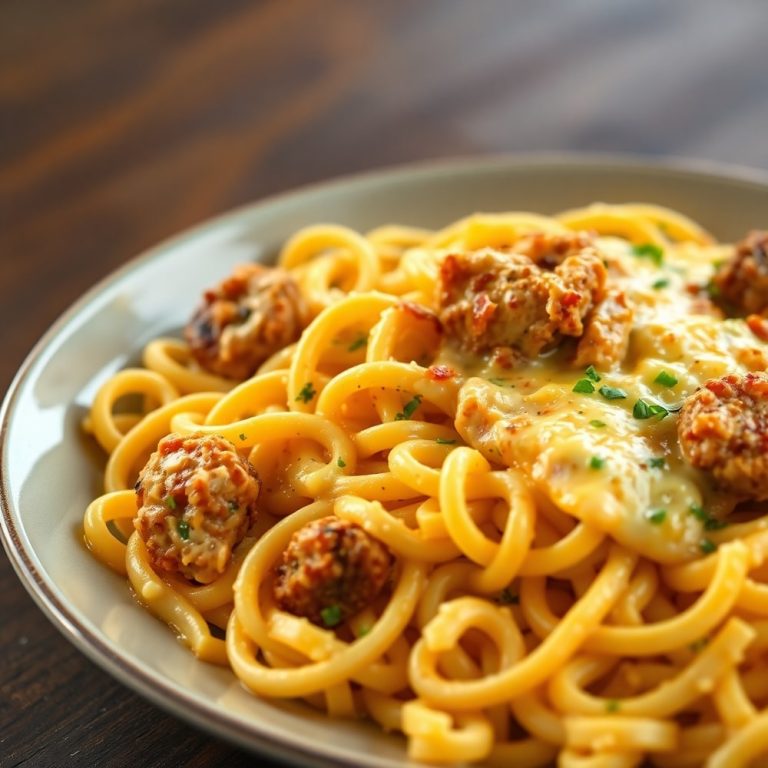 cheesy chicken and sausage pasta