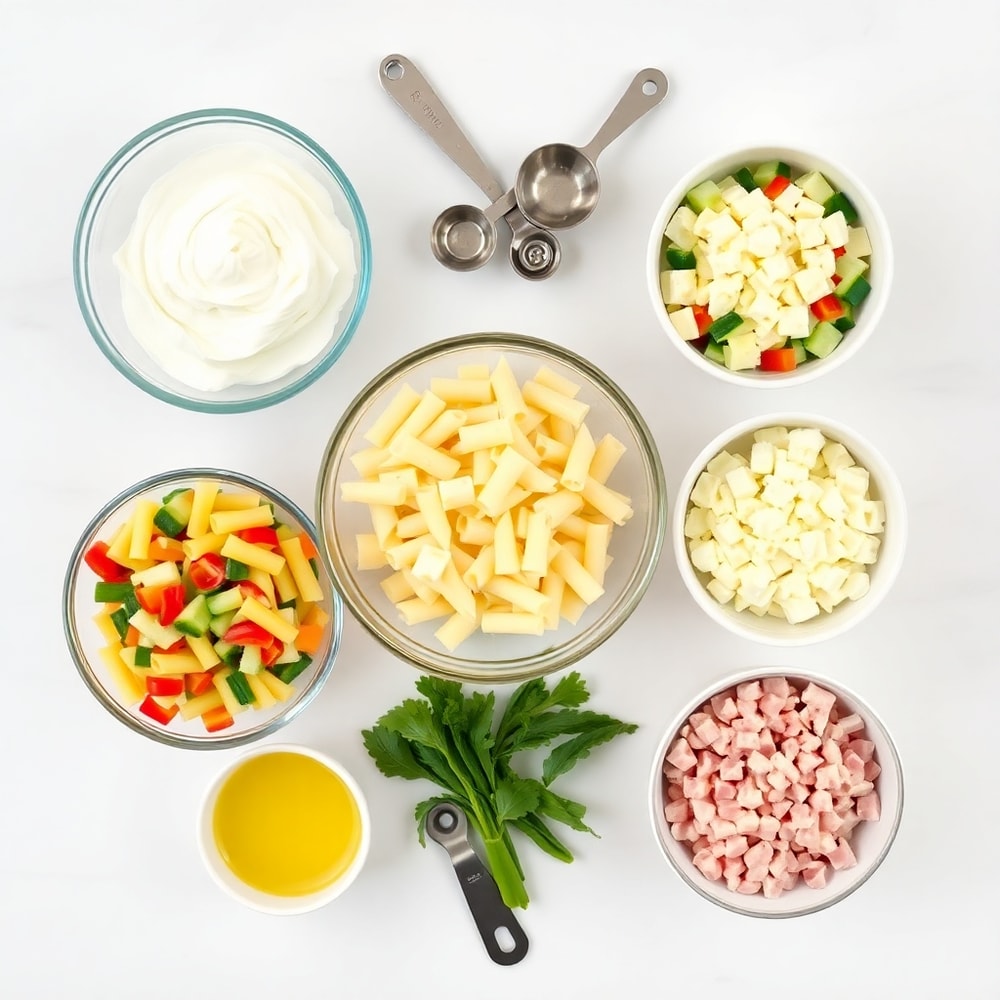 White Cheddar Mozzarella Pasta Bake Ingredients
