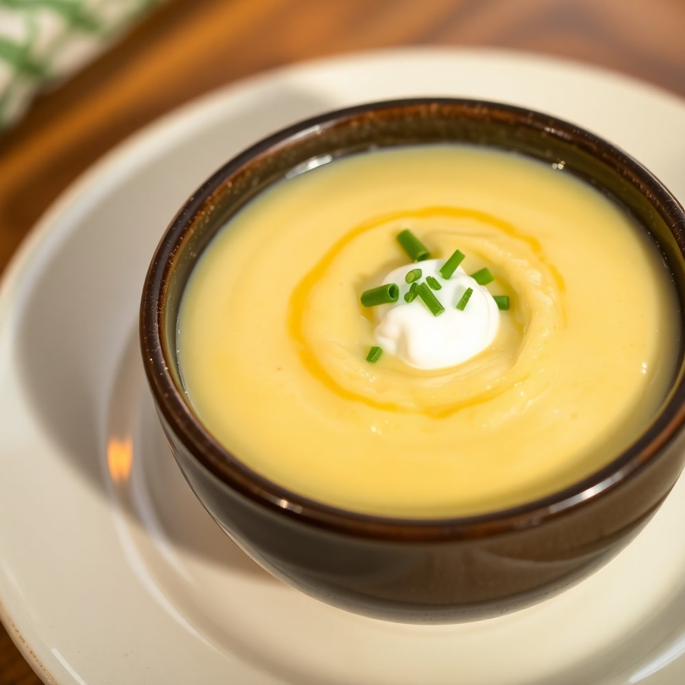 Bowl of Creamy Baked Potato Soup