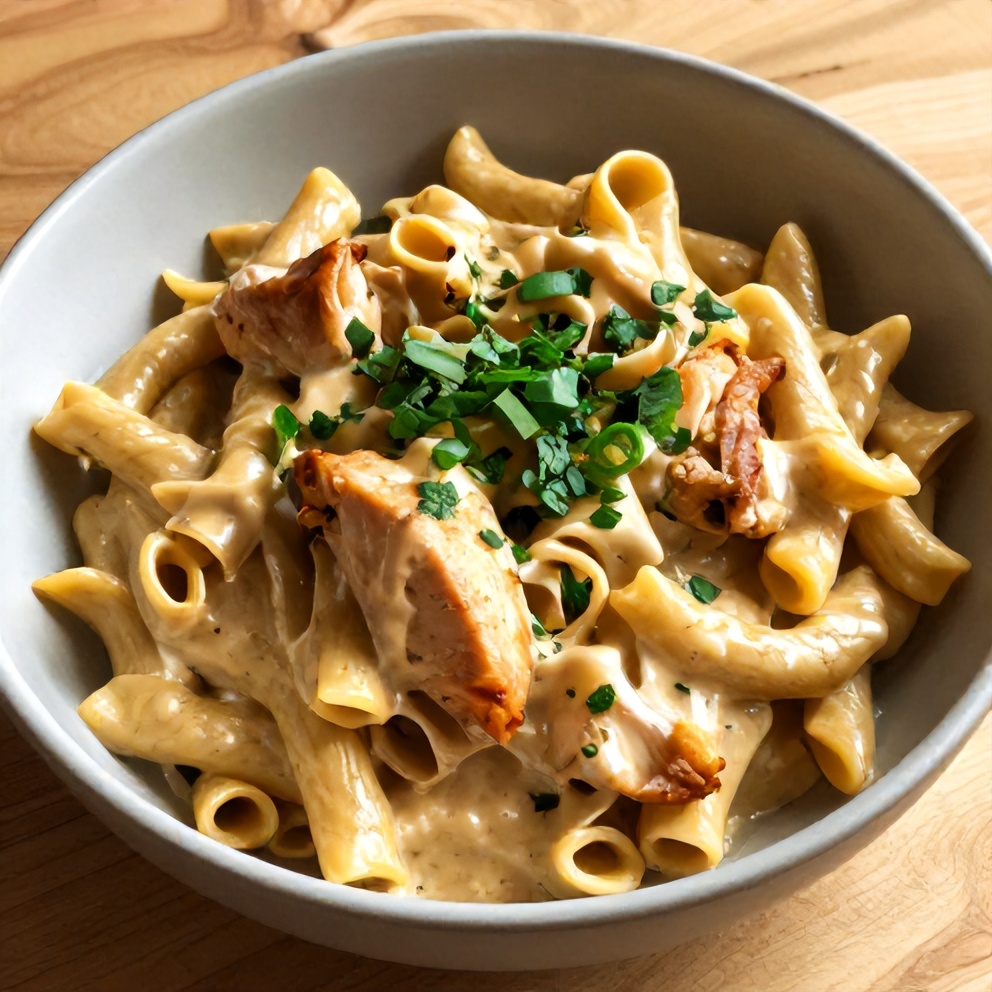 Plated Creamy Cajun Chicken Pasta