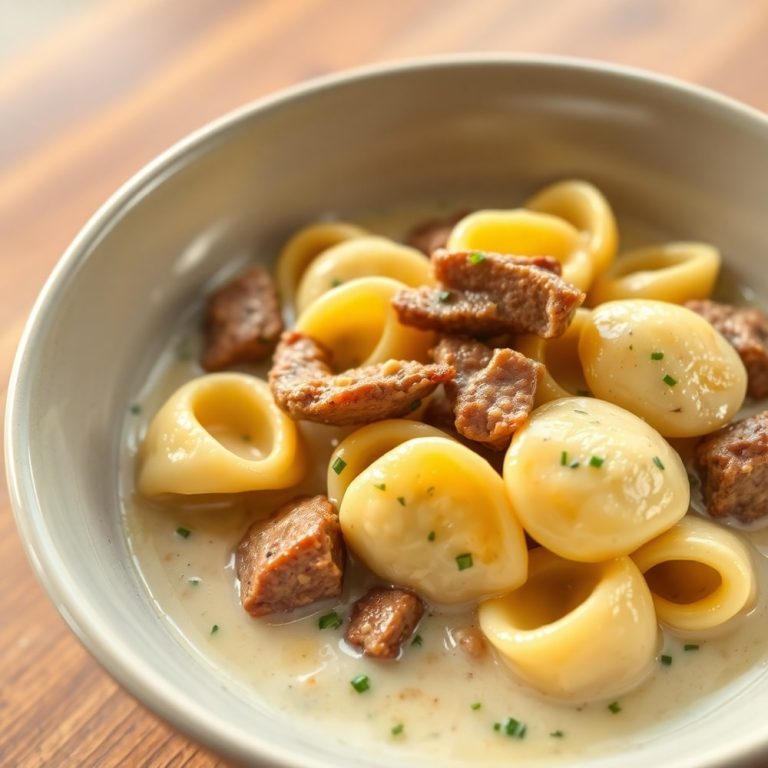 creamy garlic steak tortellini