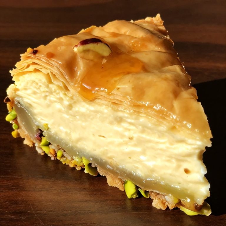 Creamy Pistachio Baklava Cheesecake