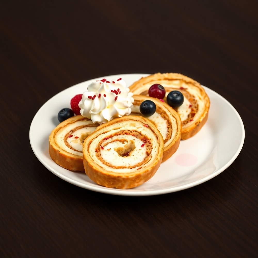 Creamy Swirl Ice Cream Bread Treat on a Plate