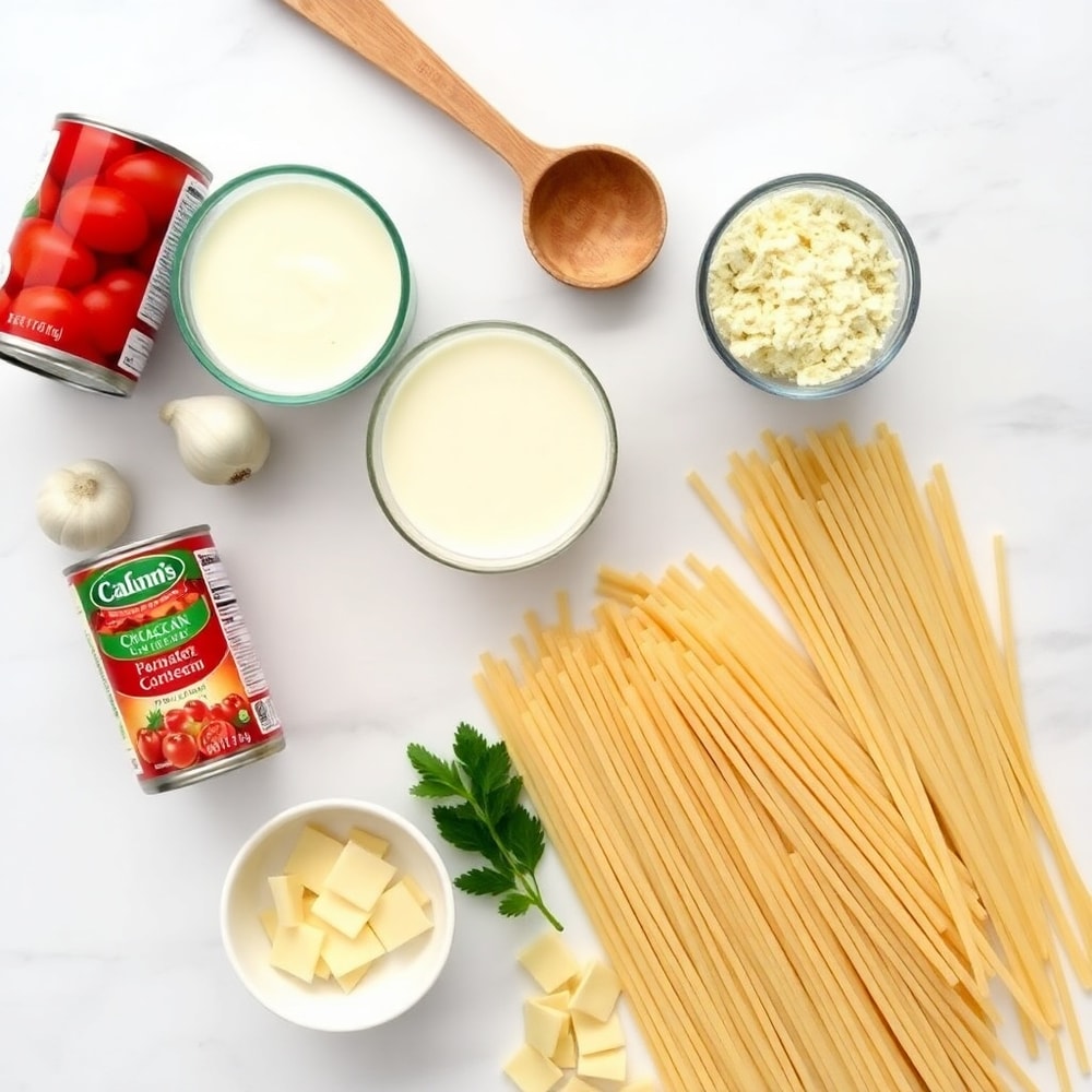 Creamy Tomato Garlic Pasta Ingredients